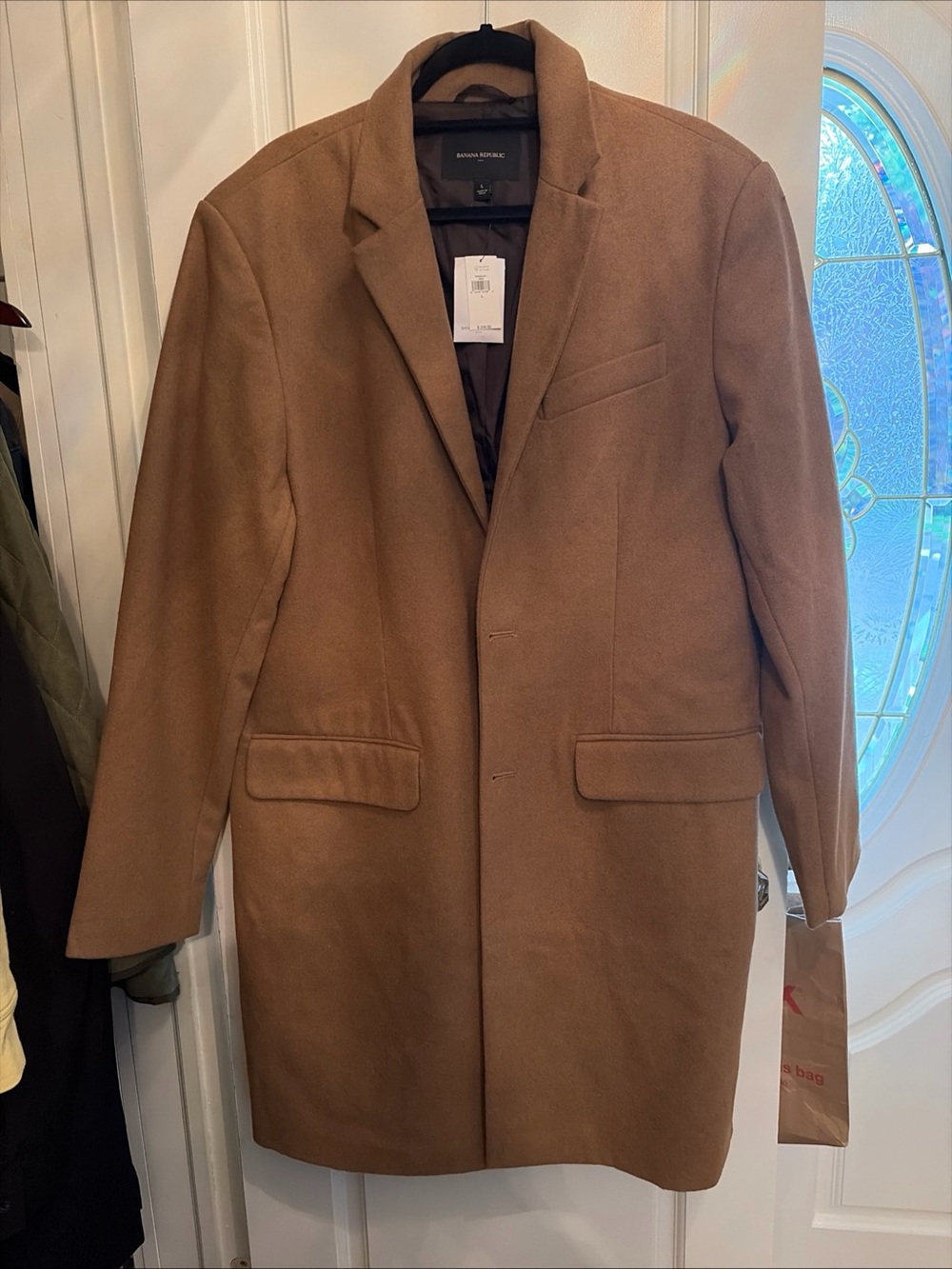 Banana Republic Men's Camel/Tan Single-Breasted Wool Coat